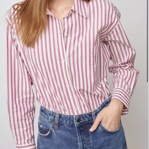 Rails Cali Stripe Pink White Arlo Shirt Large